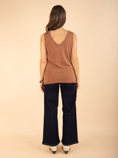 Irisierendes Top in Altrosa