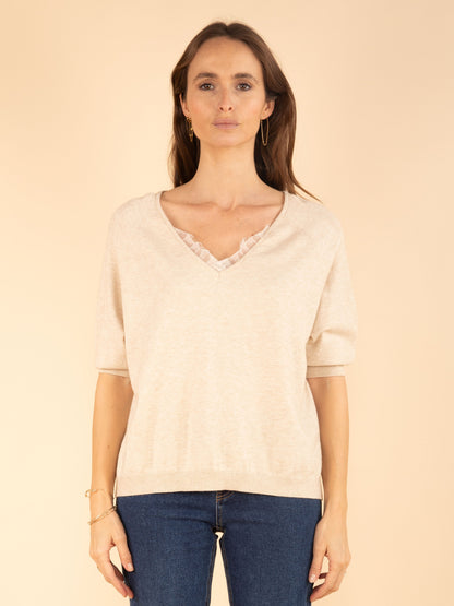 Pullover mit Spitzendetail