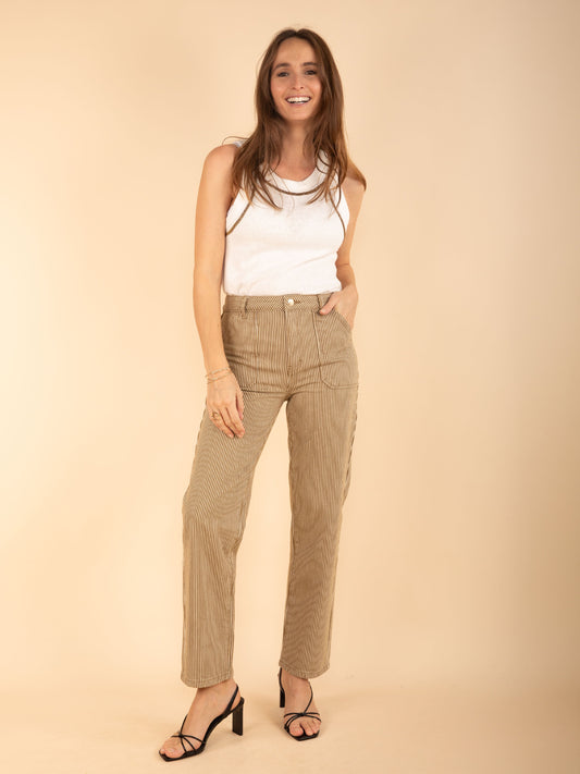 Gerade gestreifte Hose ROMY