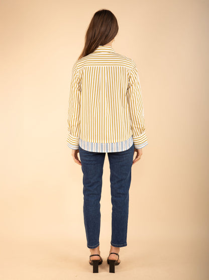 Gestreiftes Hemd in Kaki