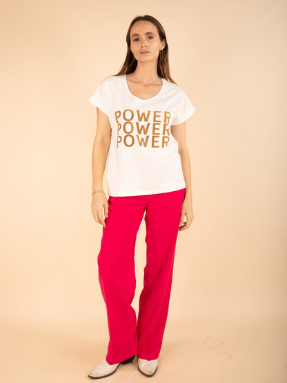 T-Shirt mit V-Ausschnitt und Aufdruck