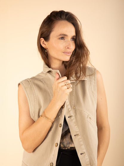 Ärmellose Jacke aus Canvas