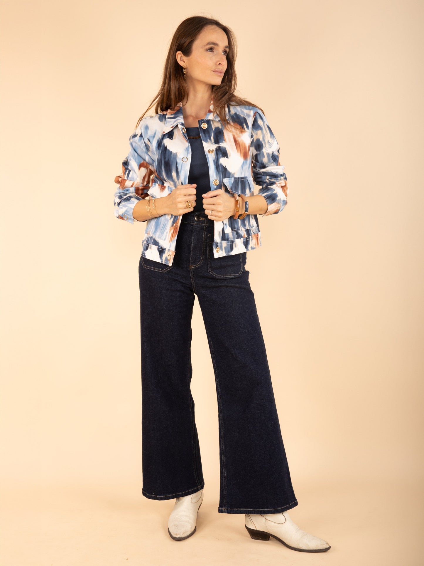 Jacke mit Print und Taschen