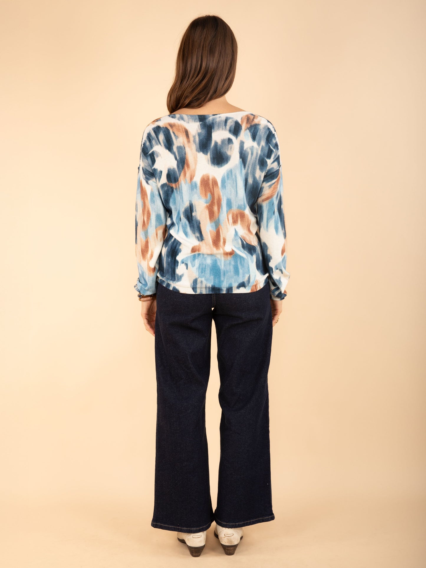 Pullover mit V-Ausschnitt und Print
