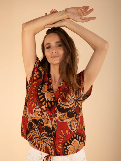 Ärmellose Bluse mit Knoten in Colorado