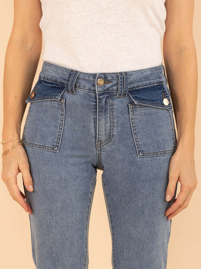 Schlagjeans JANE in Denim hell