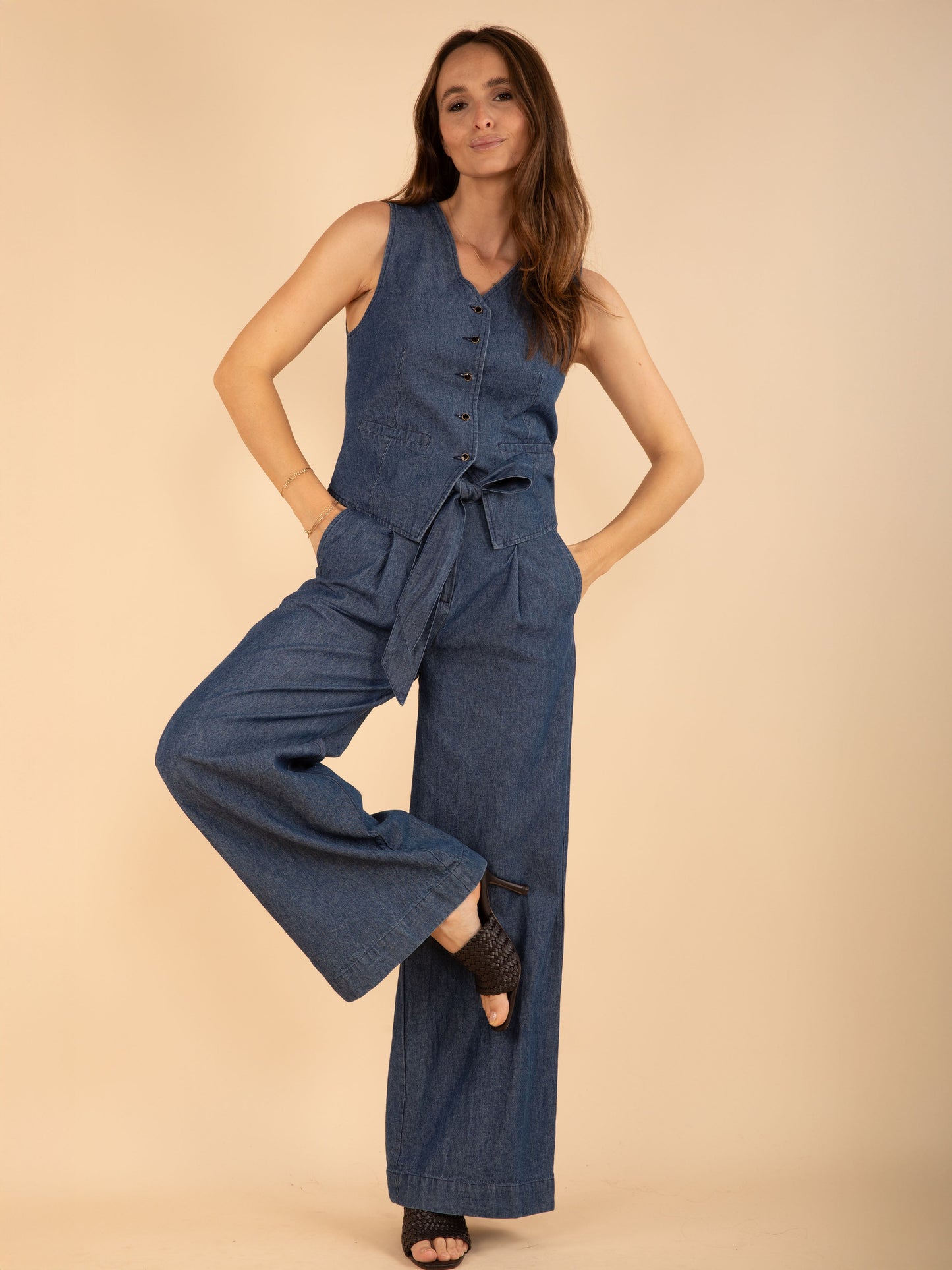 Weite, fließende Jeans