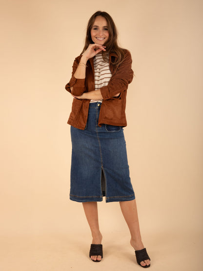 Midi-Jeansrock
