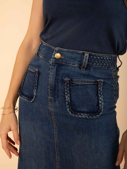 Midi-Jeansrock