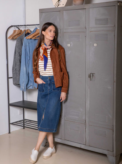 Midi-Jeansrock