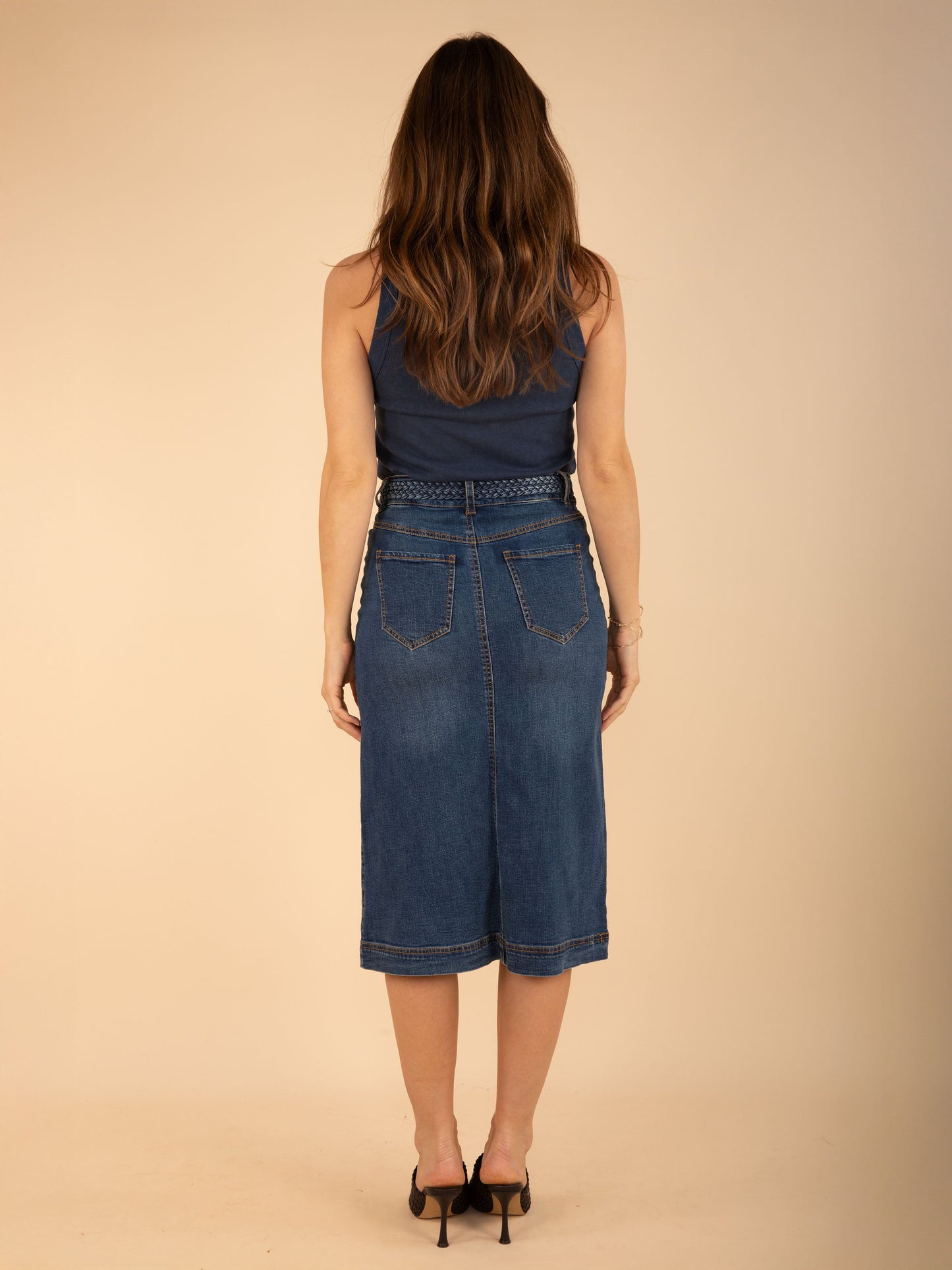 Midi-Jeansrock