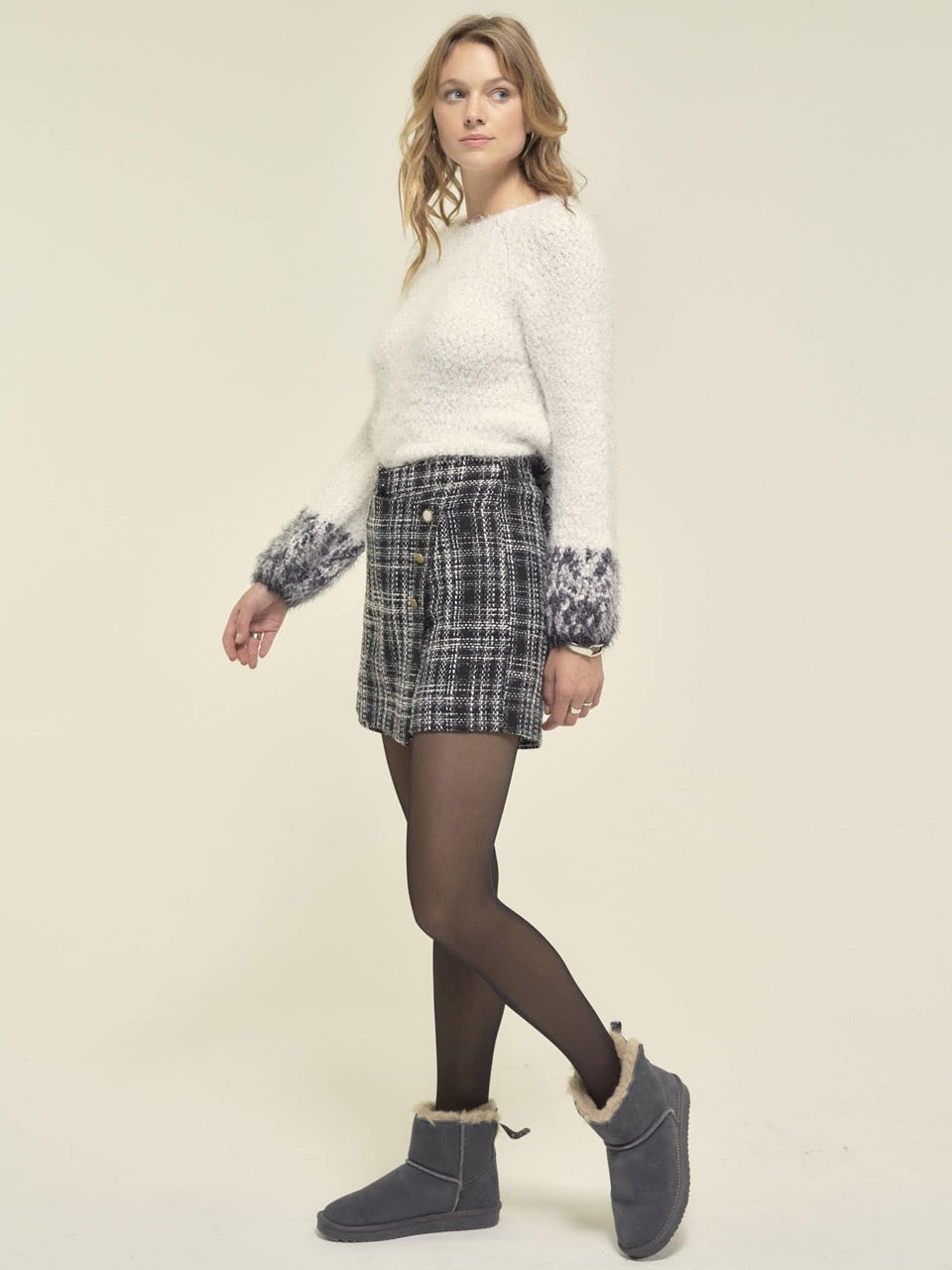 Rock-Shorts aus Tweed