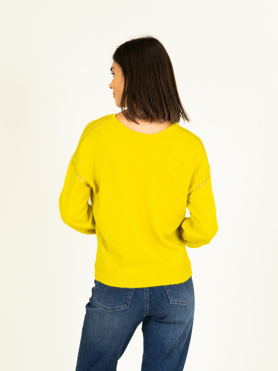 Reverso Pullover mit Lurex-Besatz