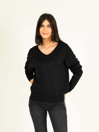 Reverso Pullover mit Lurex-Besatz