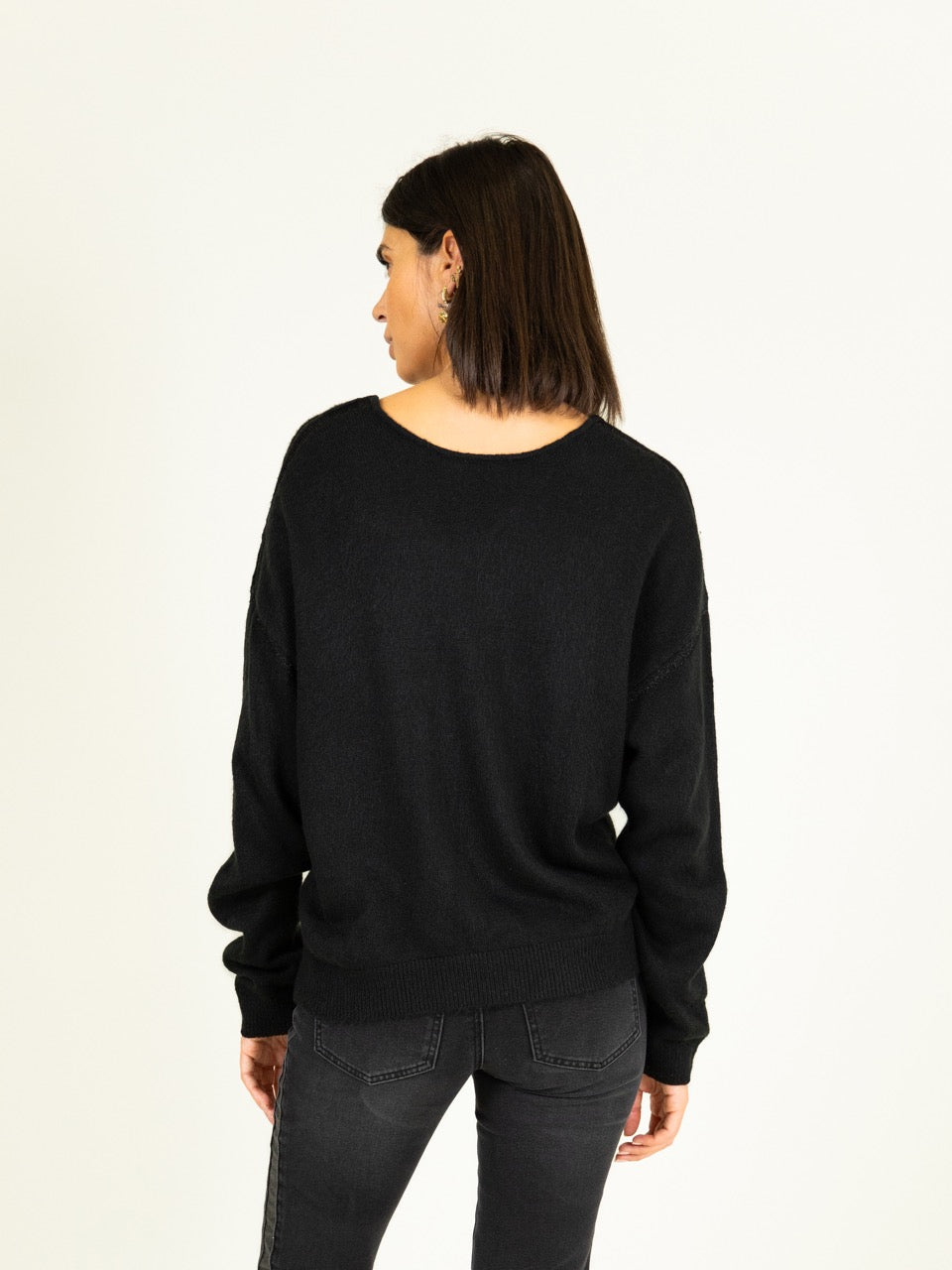 Reverso Pullover mit Lurex-Besatz