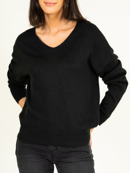 Reverso Pullover mit Lurex-Besatz