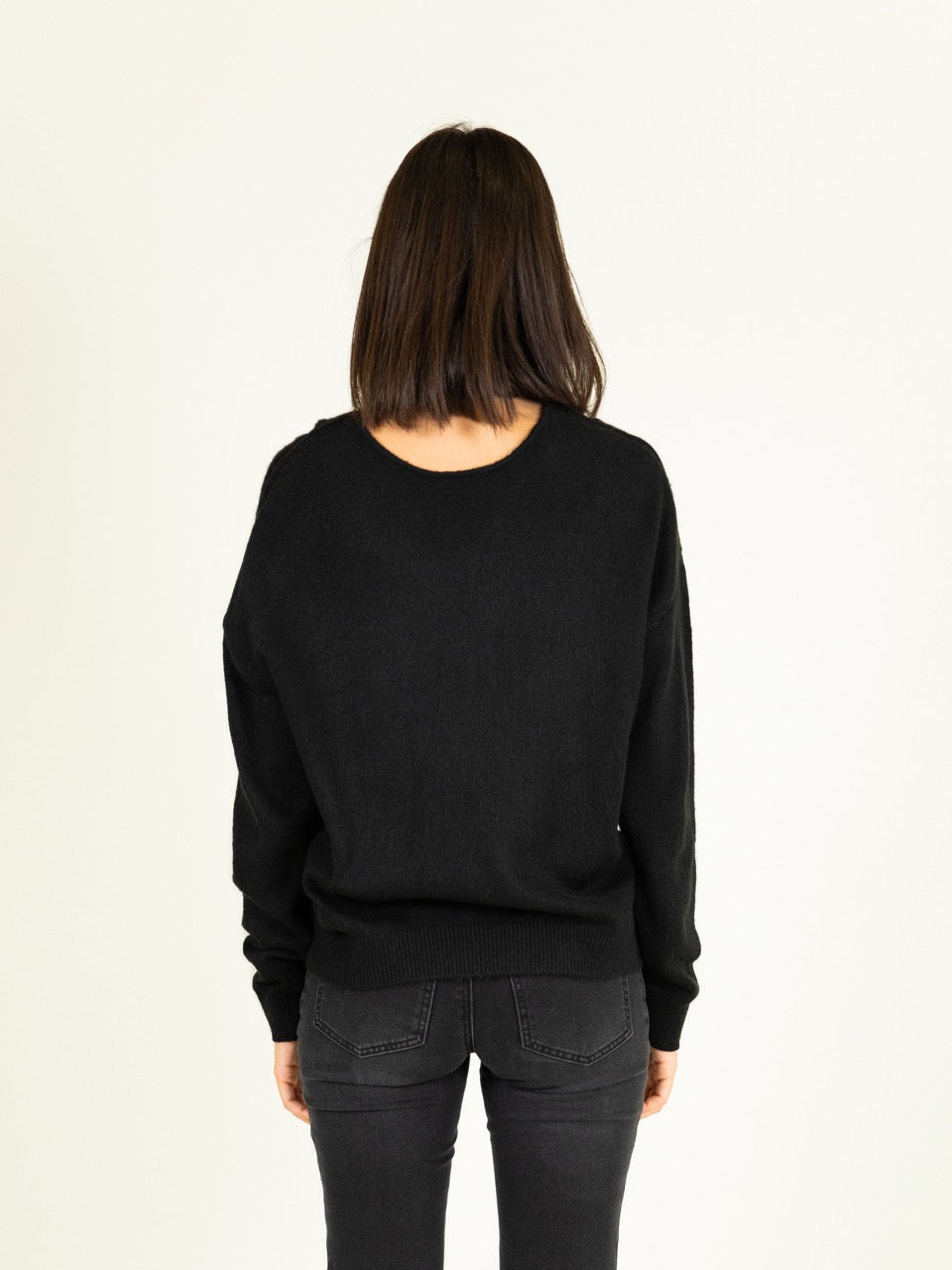 Reverso Pullover mit Lurex-Besatz