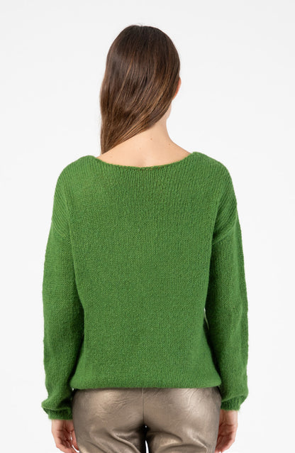 Strickjacke mit Knöpfen in Grasgrün