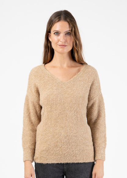 Reverso Bouclé-Pullover in Champagner