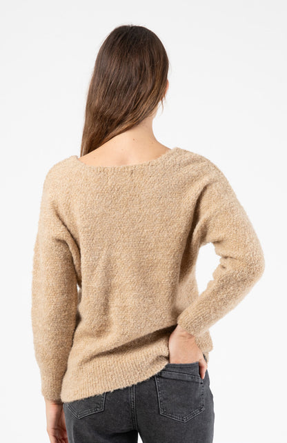 Reverso Bouclé-Pullover in Champagner