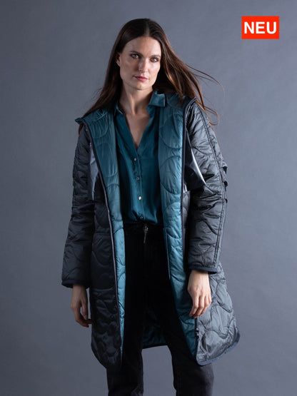 Lange Wende-Daunenjacke