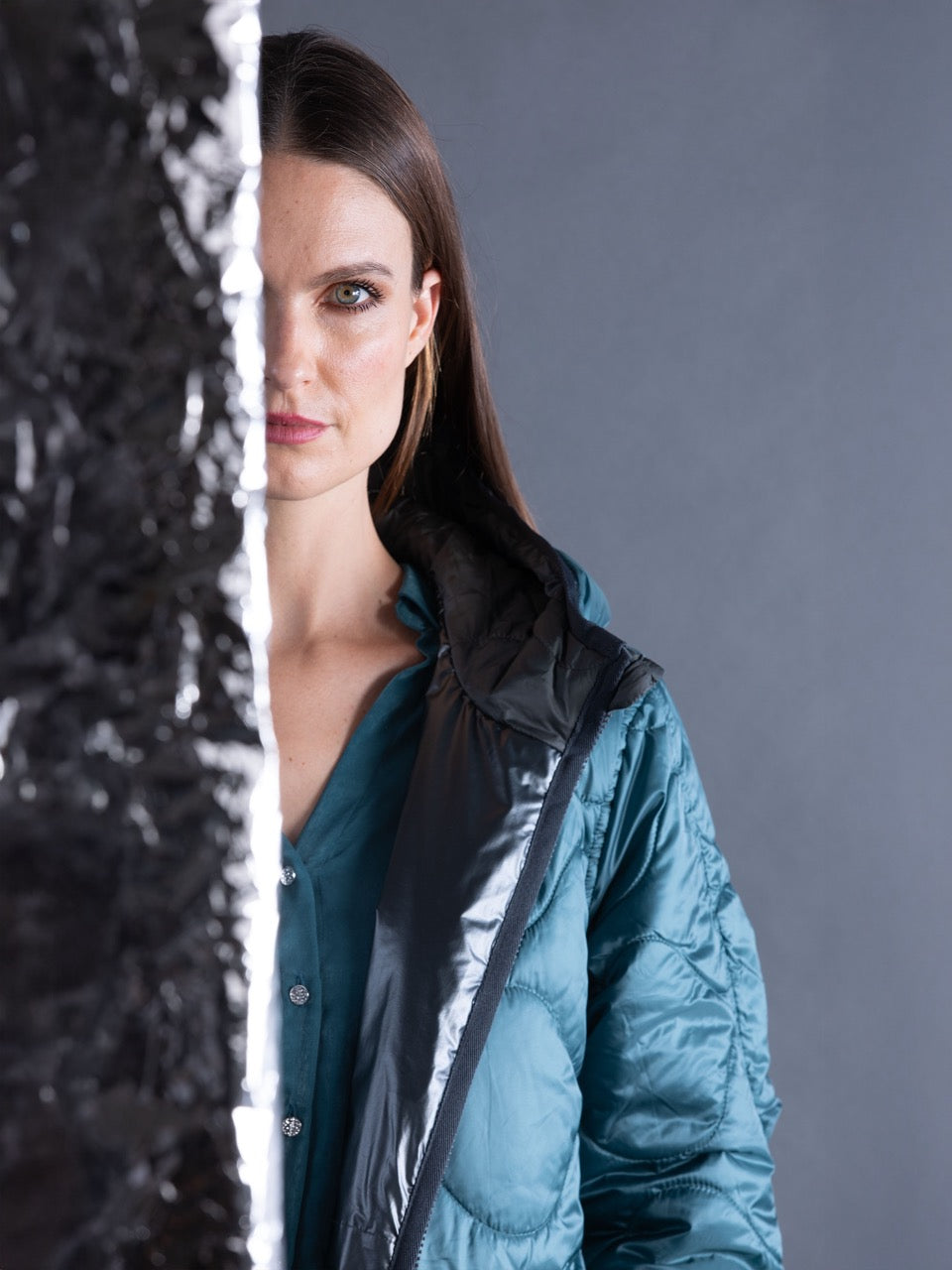 Lange Wende-Daunenjacke