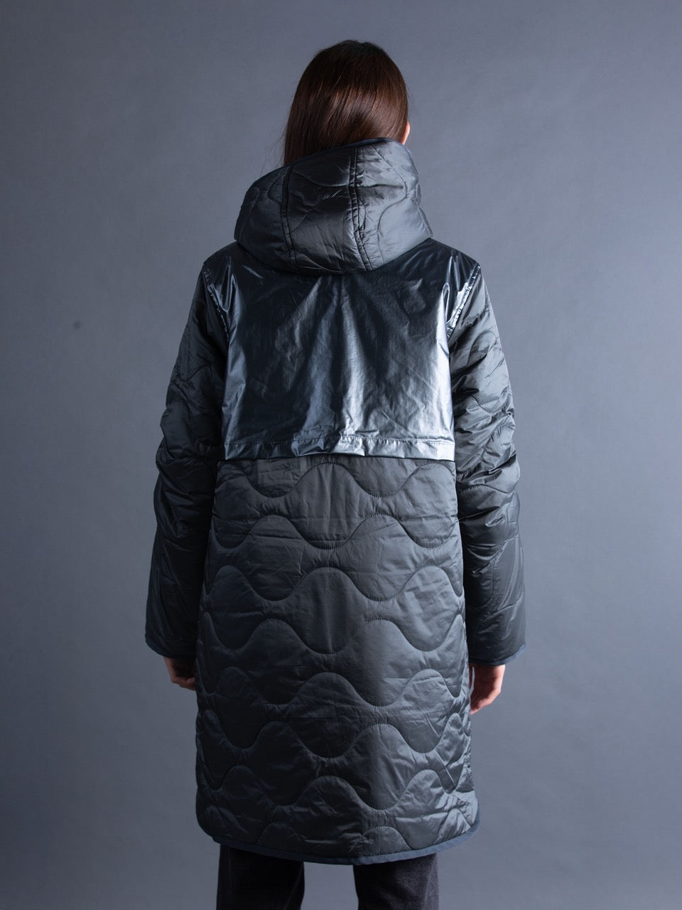 Lange Wende-Daunenjacke