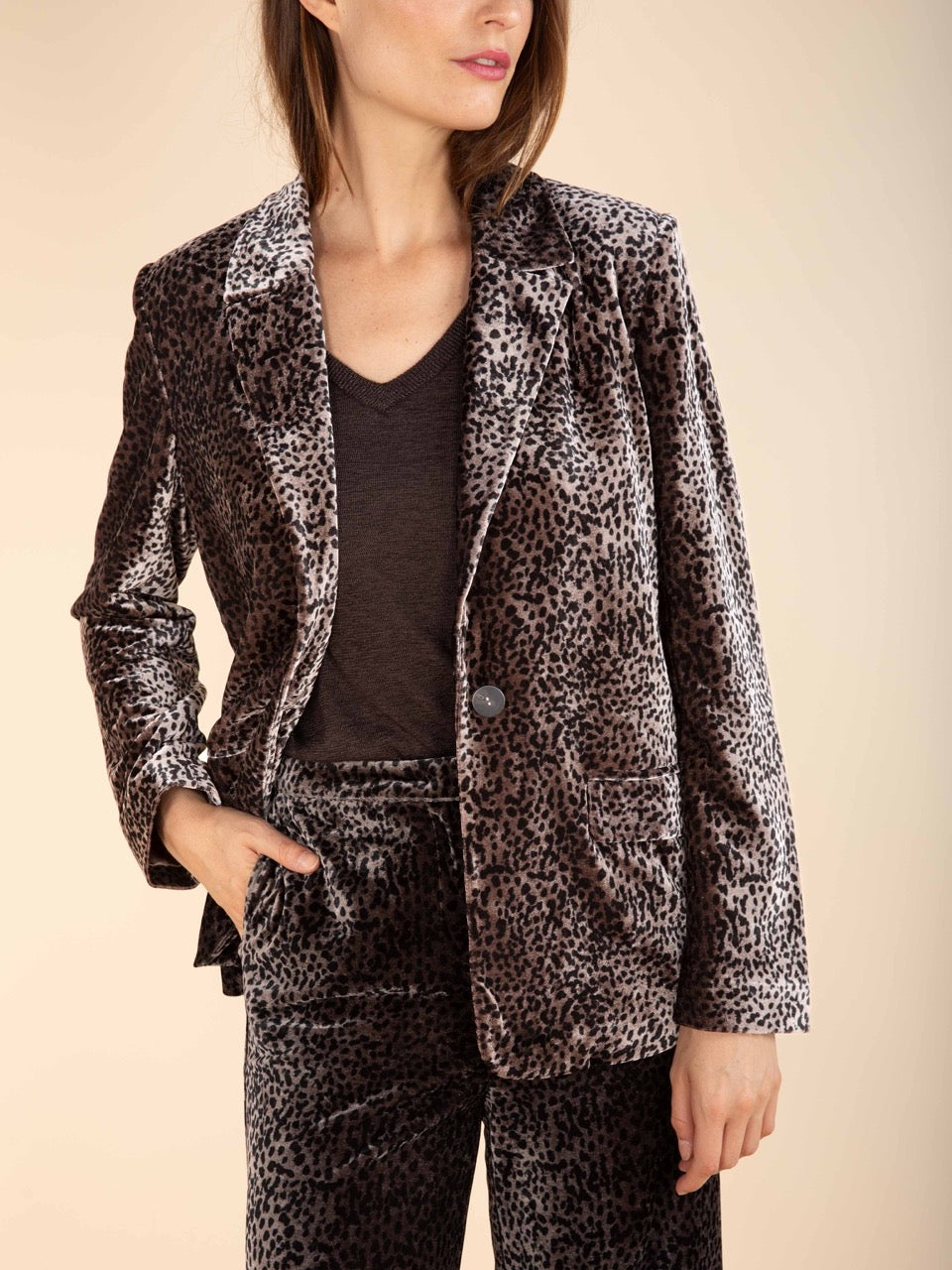 Bedruckter Samtblazer