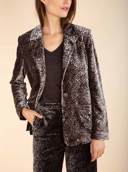 Bedruckter Samtblazer