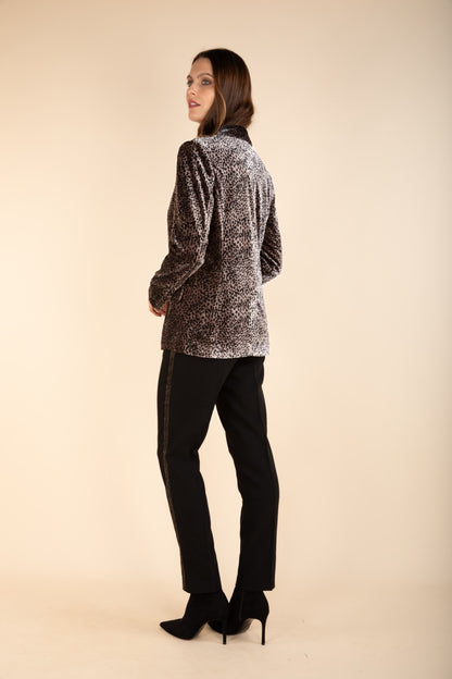 Bedruckter Samtblazer