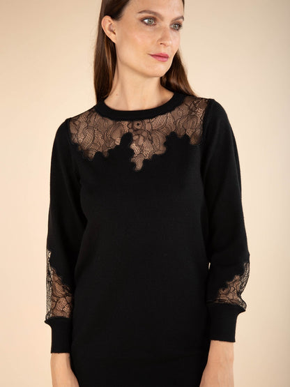 Spitzenpulloverkleid