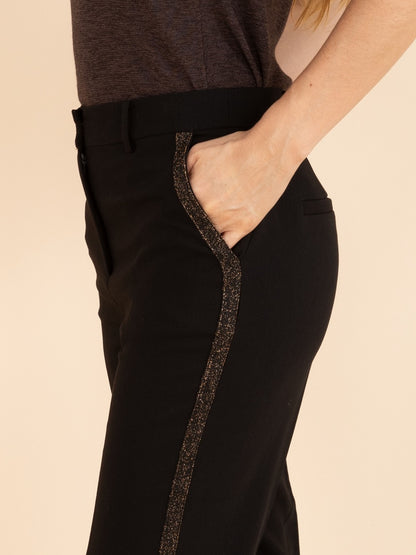 Gerade Hose mit glänzendem Saum