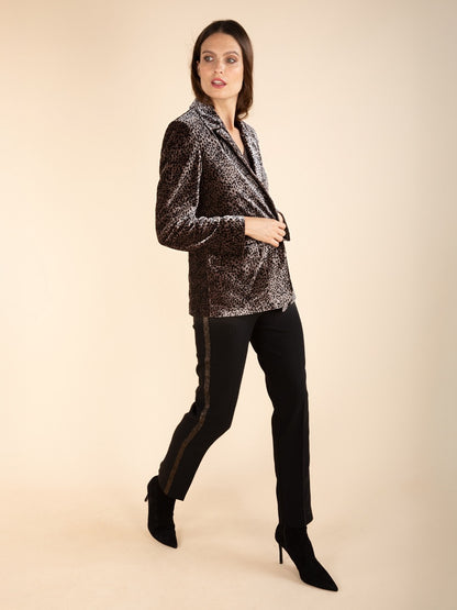 Gerade Hose mit glänzendem Saum