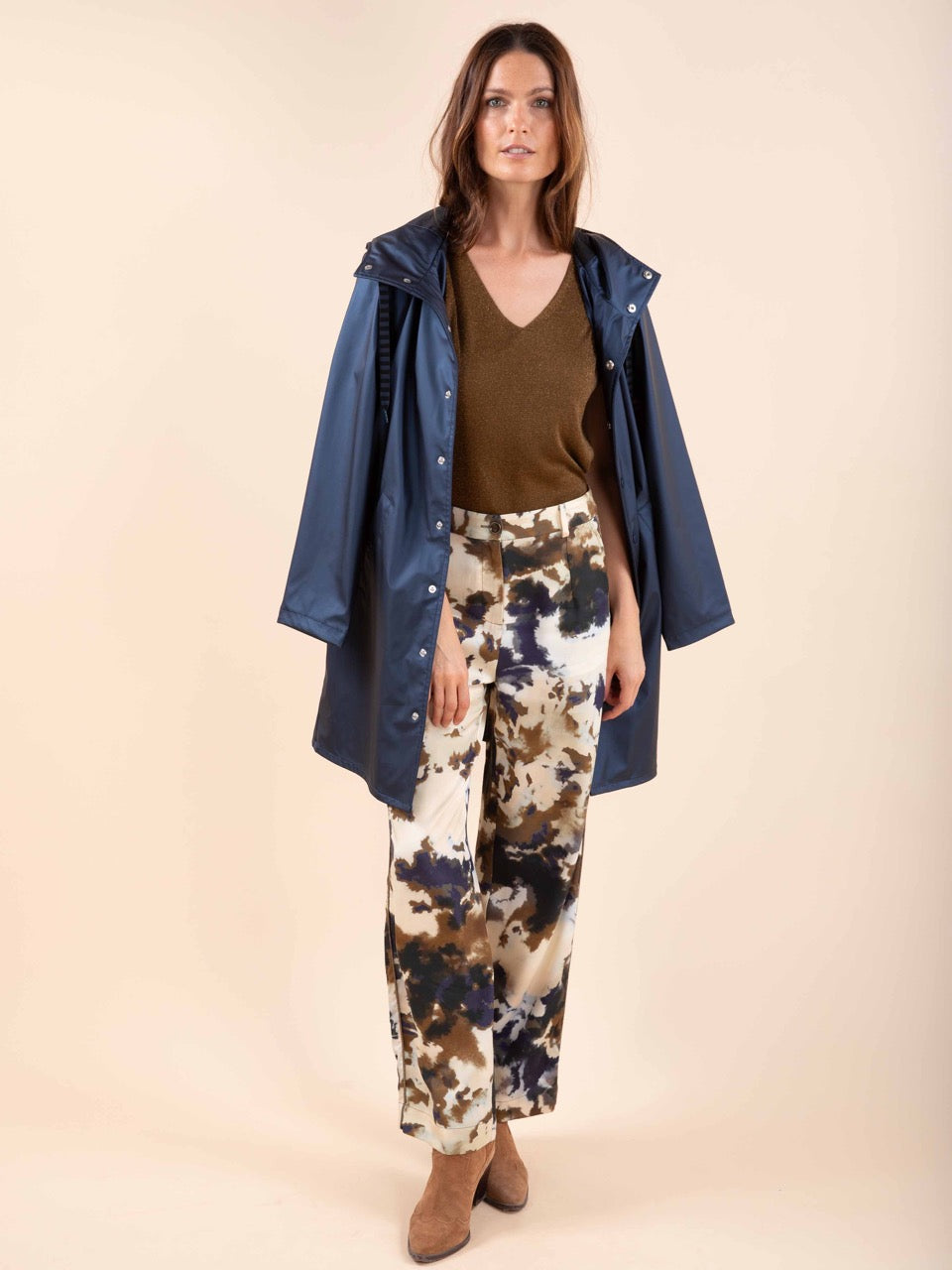 Kurzärmeliger Lurex-Pullover in Messing