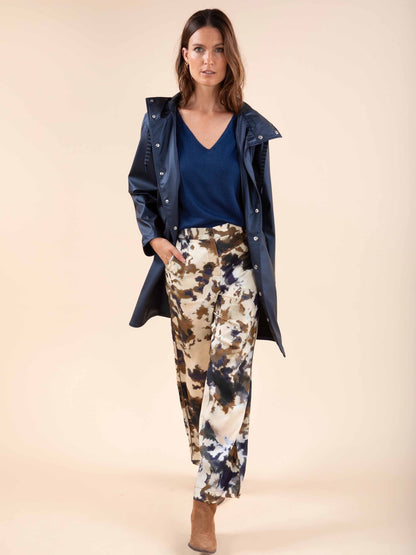 Kurzärmeliger Lurex-Pullover in Tinte