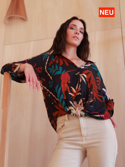 Bedruckte Twist-Bluse