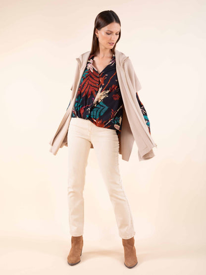 Bedruckte Twist-Bluse