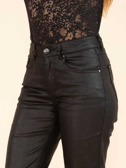 Glänzende Hose – KATE in Schwarz