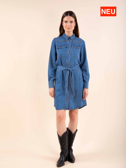 Jeanskleid mit Nieten