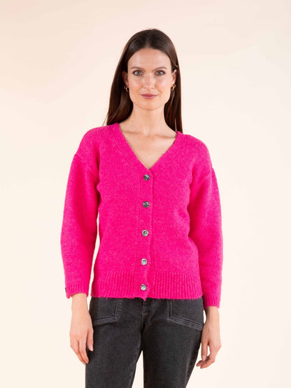 Strickjacke mit Zierknöpfen