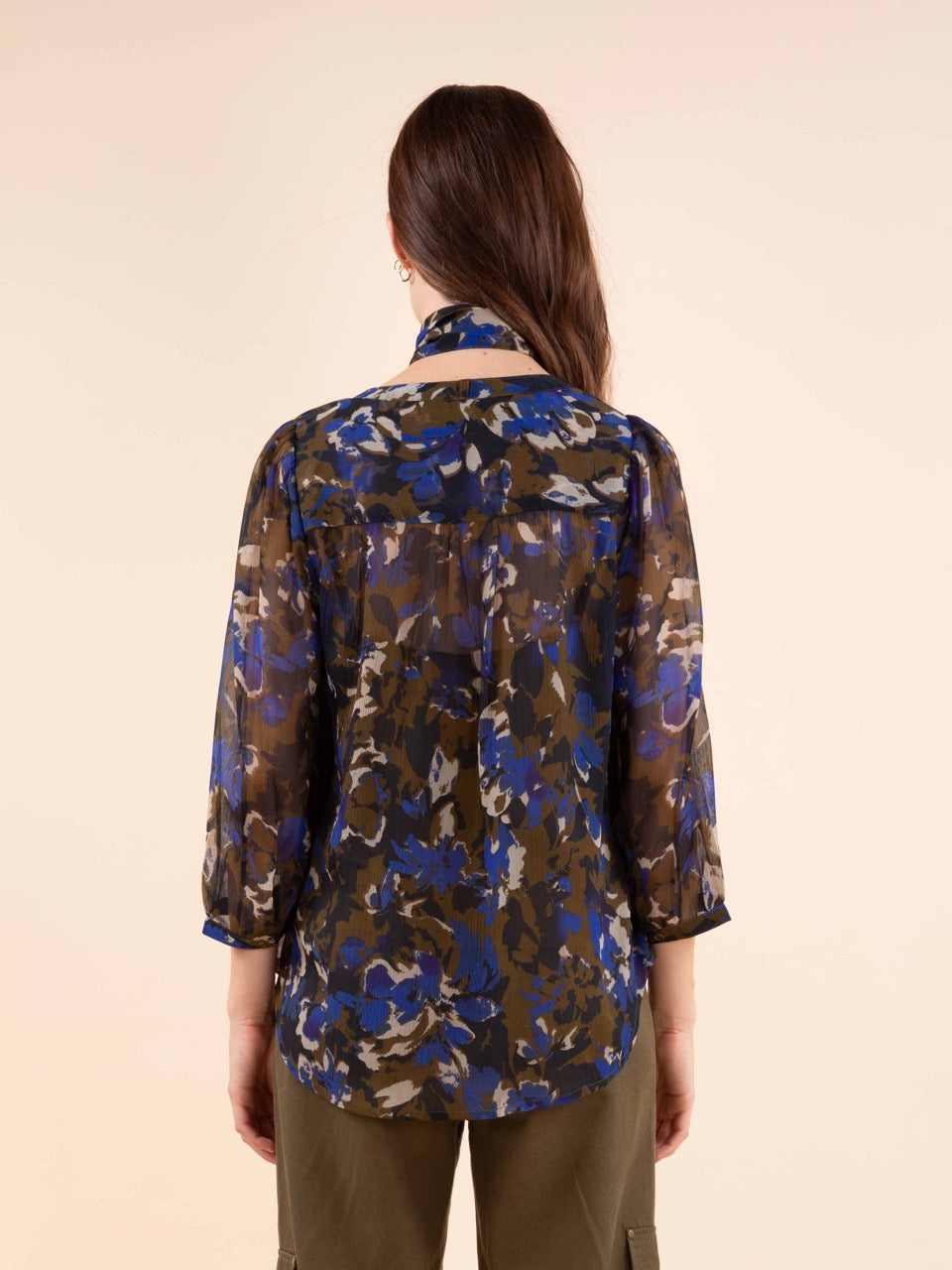 Fließende Bluse mit Blumenprint
