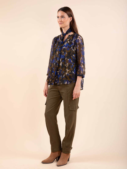 Fließende Bluse mit Blumenprint