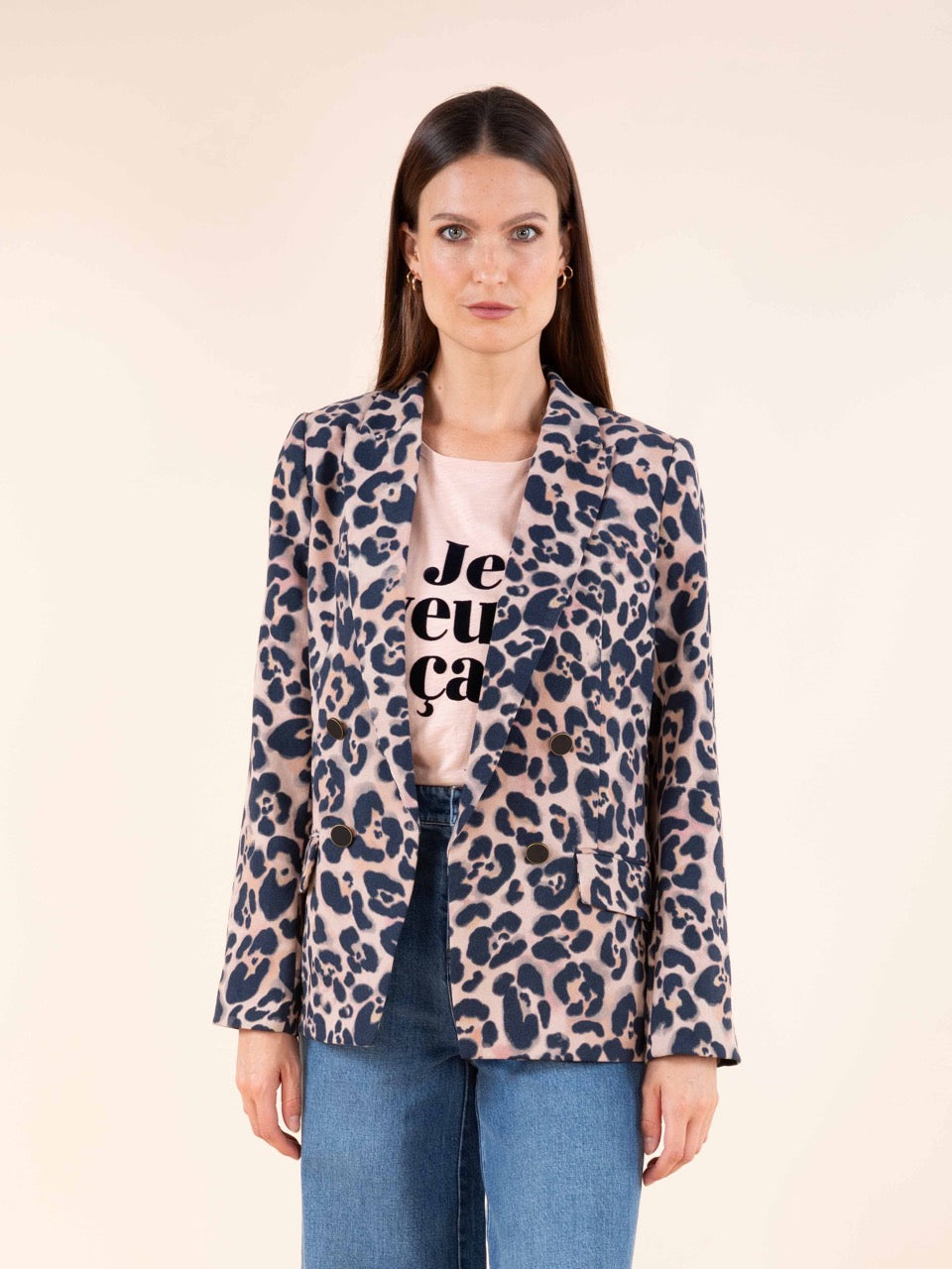 Blazer mit Leopardenmuster