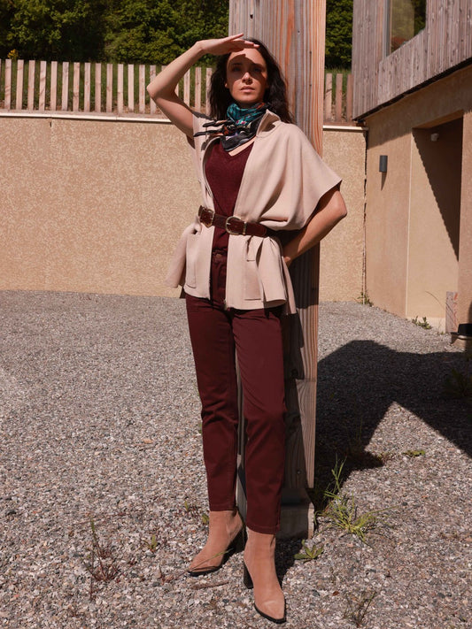 Gerade Hose in Aubergine