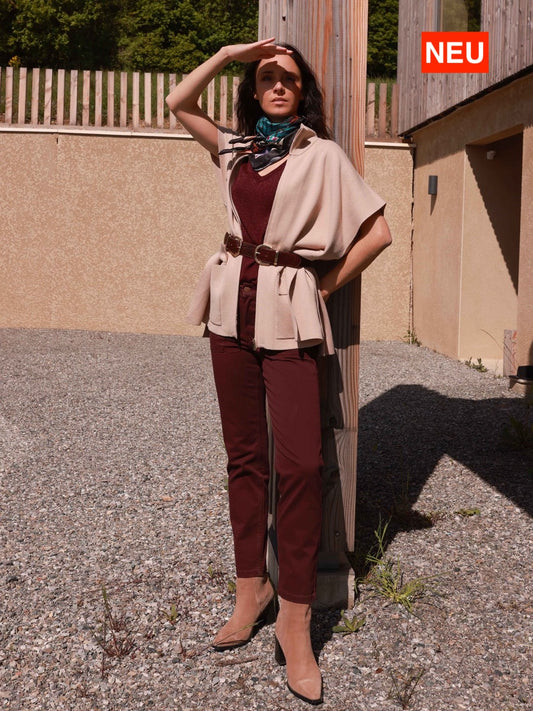 Gerade Hose in Aubergine