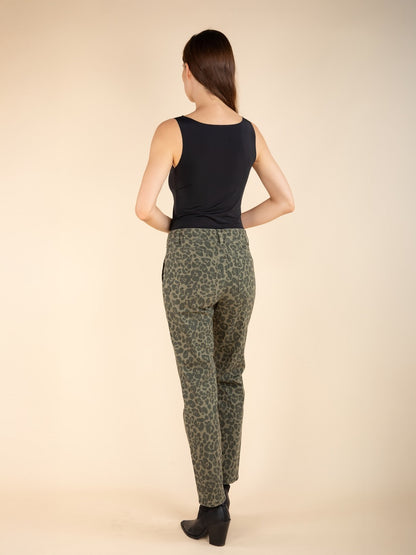 Gerade Hose mit Leopardenmuster