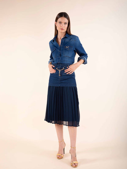 Rock aus Jeansstoff und Voile