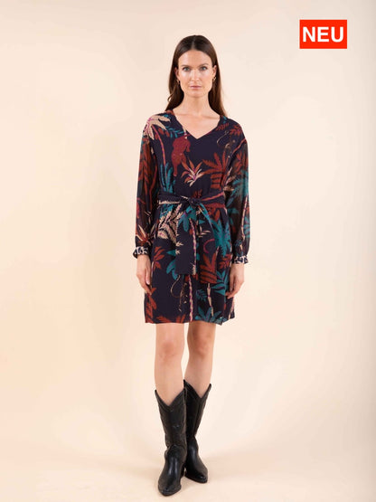 Bedrucktes Kleid mit Gürtel