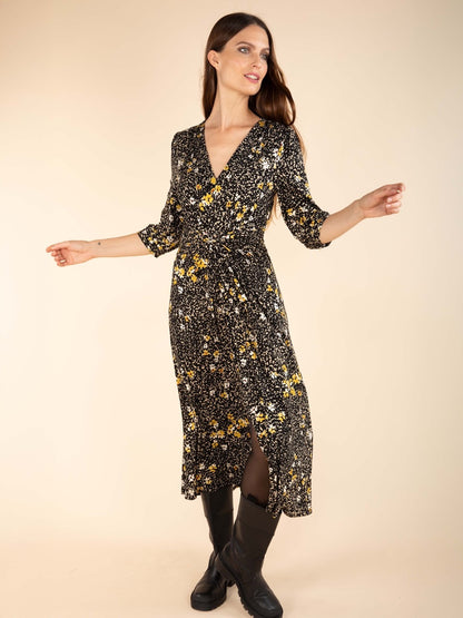 Langes Jerseykleid mit Print