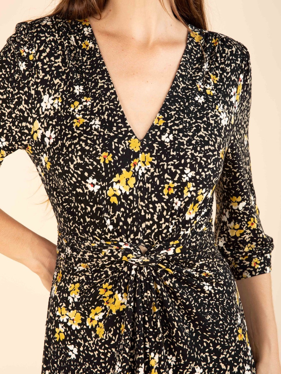 Langes Jerseykleid mit Print